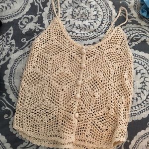 ❌SOLD❌ CREAM CROCHET TANK TOP